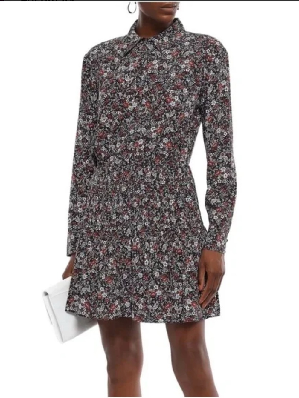 Veronica Beard Rory Floral Mini Shirt Dress